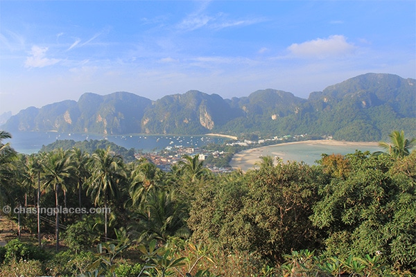 The view of the famous isthmus from Phi Phi Viewpoint
