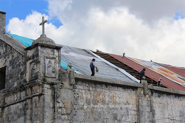 Fixing the old Baroque Church in Bantayan Town