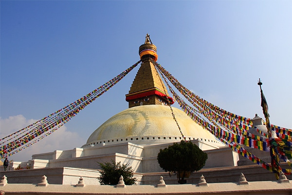 The highly revered Bodnath Stupa