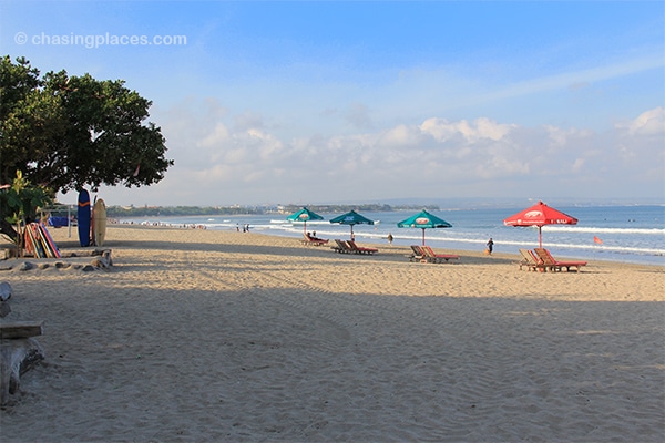 A view of Kuta Beach in the morning