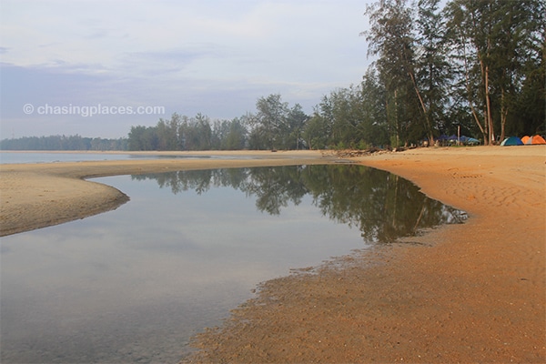 Reflections.--Cherating-Beach- at low tide early in the morning.