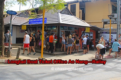 Ao Nang to Railay longtail-boat-ticket-office, Ao Nang Beach