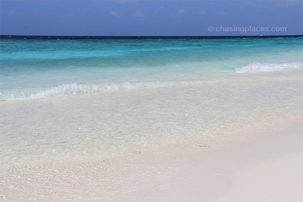 The Maldives is known for its crystal clear water and powdery white sand