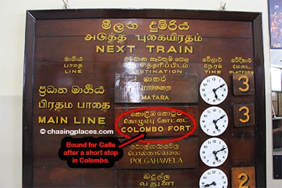 Train departure times in the morning from Kandy