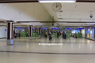 As usual once you arrive at the airport, proceed through immigration and customs