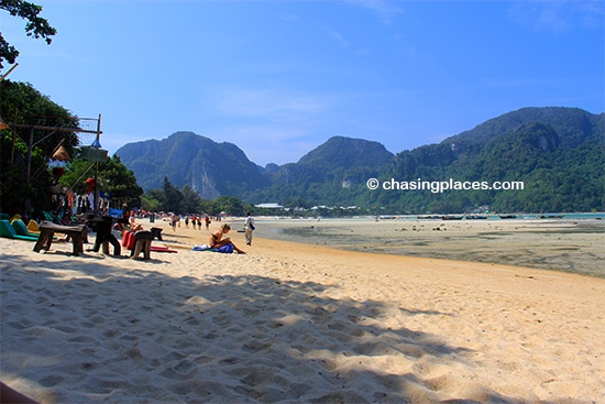 A quiet morning on Koh Phi Phi at low tide