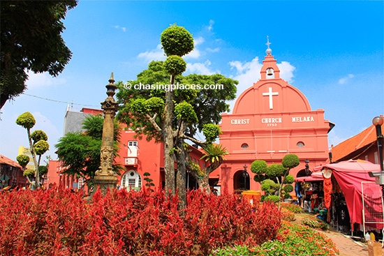 Dutch Square, with the gardens surrounding Christ Church is one of the most iconic spots in all of Melaka
