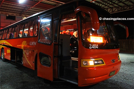 The bus in Laoag which heads to Pagudpud