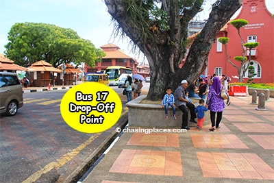 Bus 17 from Melaka Sentral will drop you off here at Dutch Square