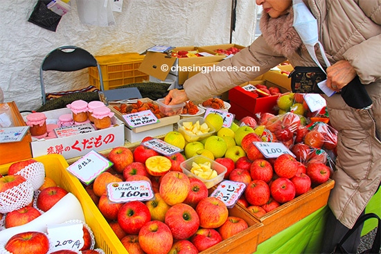 The Fuji Apples at Takayama's markets are simply delicious