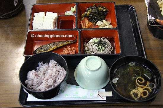 The lunch served during our tour to Ainokura and Shirakawa-go