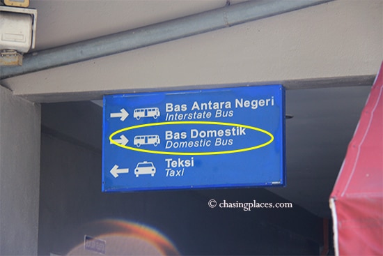 Proceed to the domestic bus gates when you arrive at Melaka Sentral