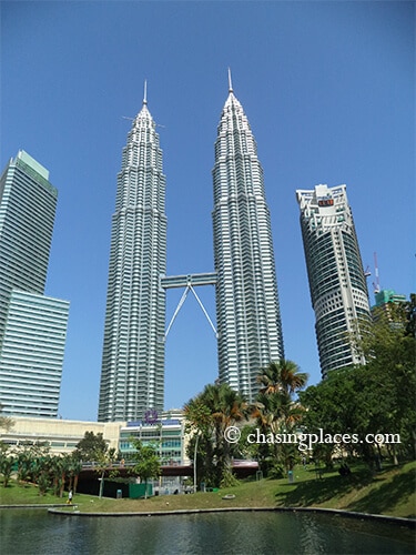 An unobstructed view of the Twin Towers from KLCC Park