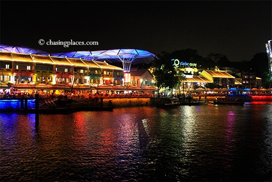 Clarke Quay with water reflections