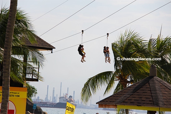 Sentosa is a great place for a zipline ride