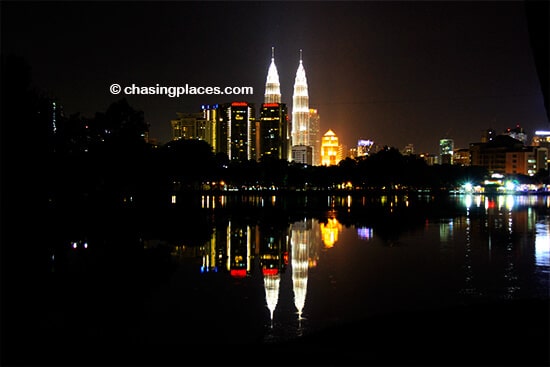 Water reflections, Lake Titiwangsa, Kuala Lumpur, Malaysia
