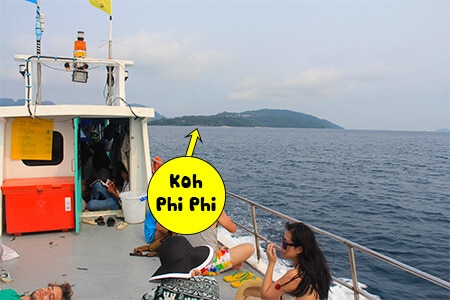 Koh Phi Phi Don will be on your right as you approach from Lanta