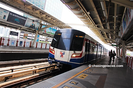 Bangkok's Skytrain service is a reliable, affordable and fast way to get to Chatuchak Market