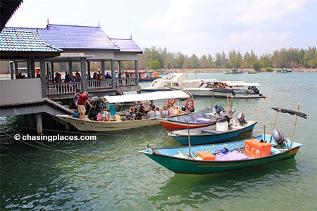 The Marang Jetty with boats servicing Pulau Kapas