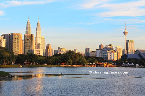 The KL Skyline from Lake Titiwangsa Park, Kuala Lumpur