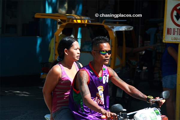 A few locals driving down the main drag on Boracay Island.