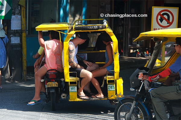 A special tricycle on Boracay. whisking some tourists to their next stop.