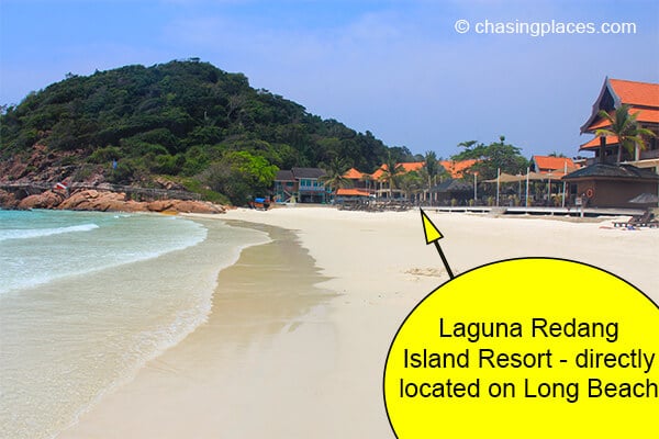 Laguna Redang Island Resort is directly located on Long Beach.