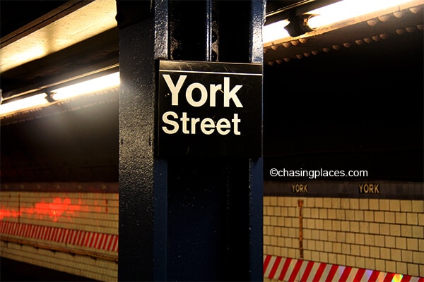 Make your way to York St. Station if you want to walk the Brooklyn Bridge