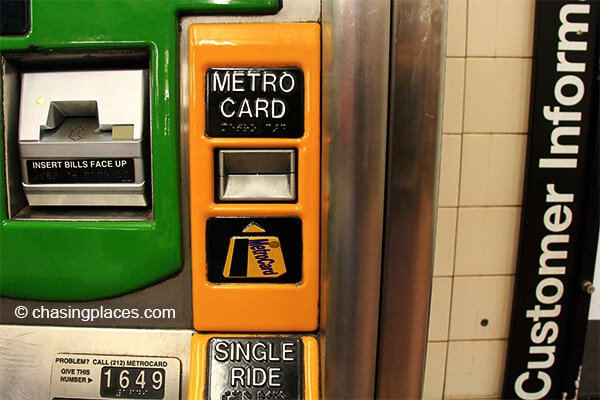 You will have the choice of getting a Metro Card or a single journey ticket