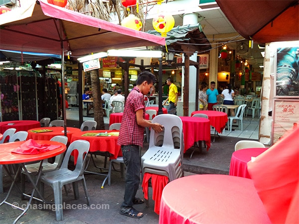 A street side restaurant in China Town