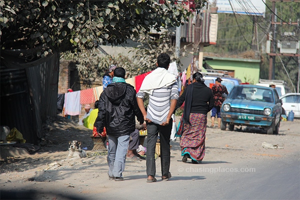 Locals walking in Kathmandu