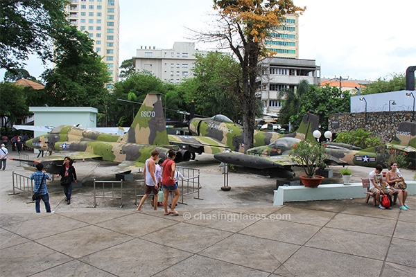 The outside grounds of the War Remnants Museum