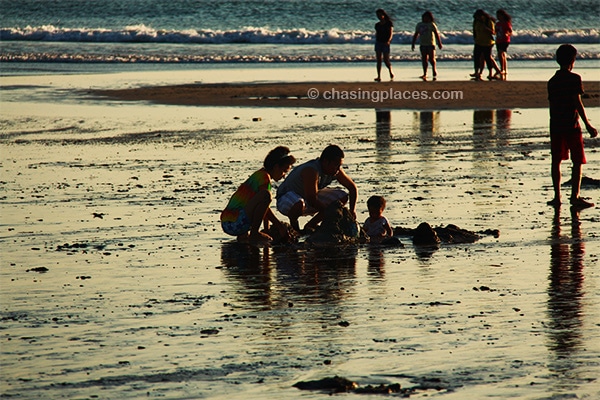 A unique mix of locals and foreigners line Kuta for its famous sunset