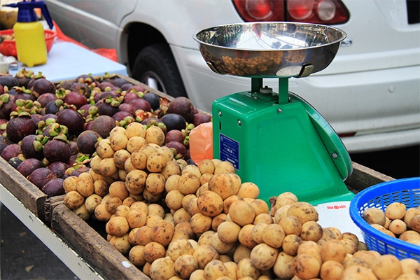 Streetside fruits along Jalan Alor