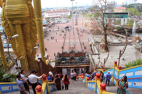 The view walking down from Batu Caves