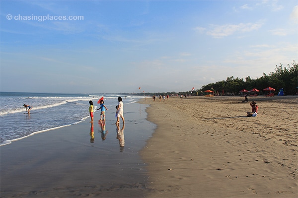 Water reflections on Kuta Beach.