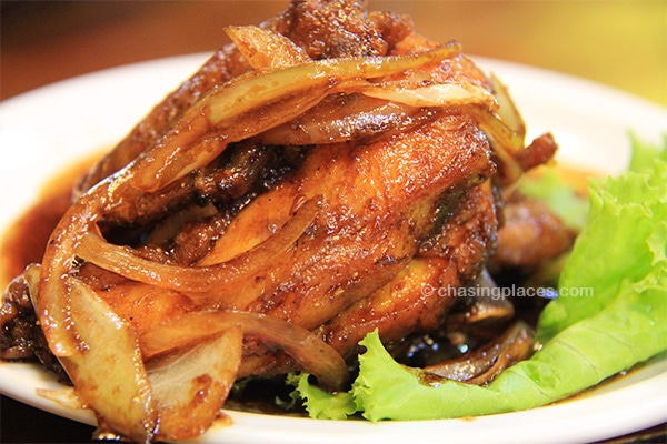 Mouthwatering chicken served in Yogyakarta, Indonesia