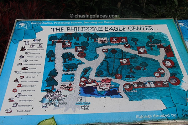 Oneof the aged maps of the Philippine Eagle Center