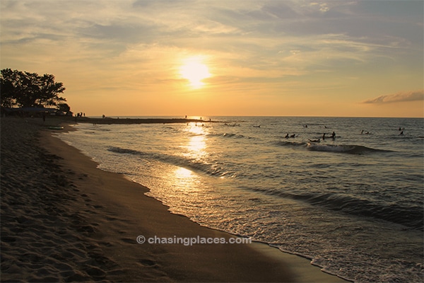 The jaw dropping sunset at San Juan Beach