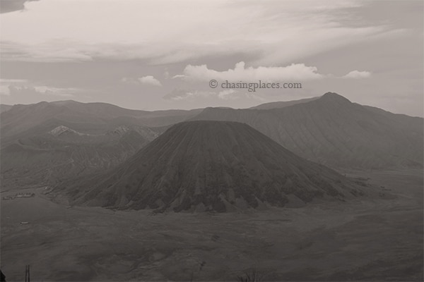 The view of Mount Bromo in the early morning