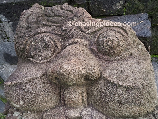 A partially damaged piece of history at Borobudur.