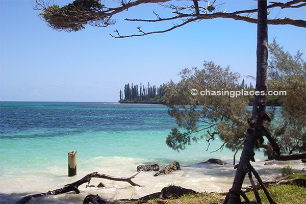 Beautiful sea views from Isle of Pines. Kanumera Bay.