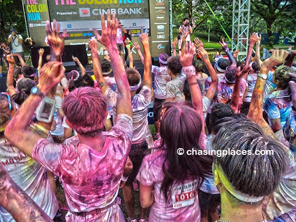 Jumping to the beats at the Color Run