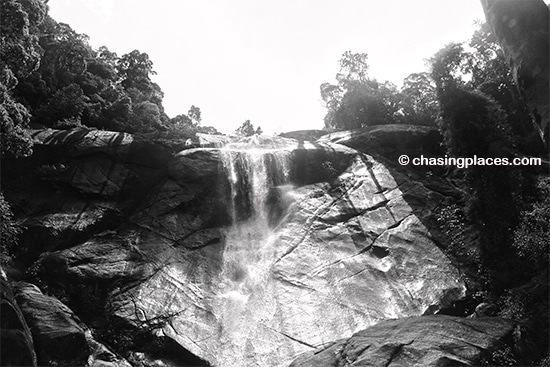 Looking up at the Falls