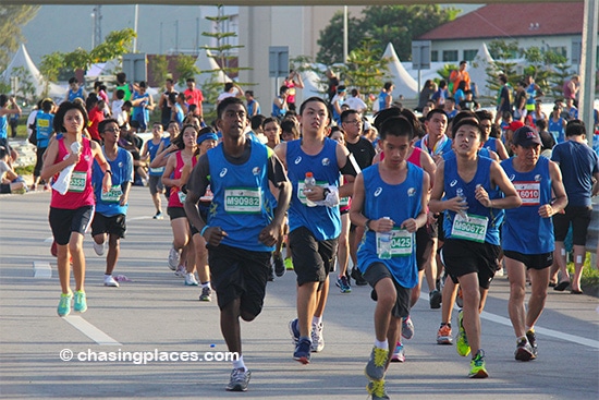 Some young runners participating in the Penang International Bridge Marathon 2014
