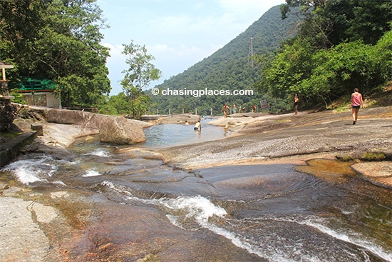 The upper set of pools, Seven Wells Waterfalls, Langkawi