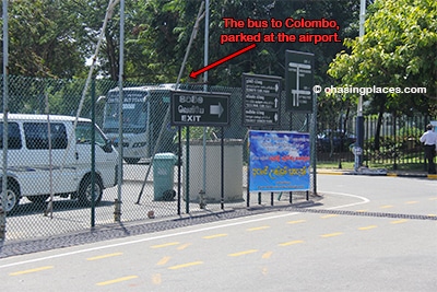 The bus parked at Colombo Airport