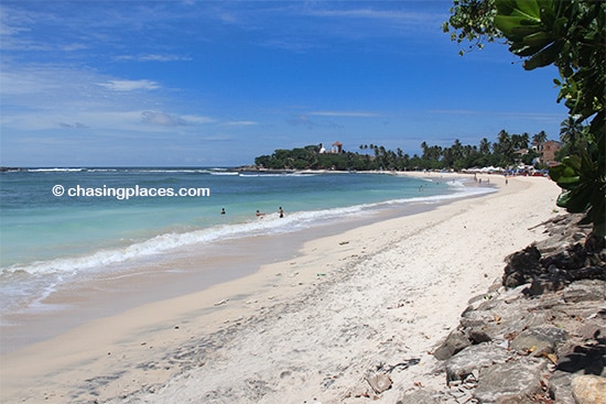 Unawatuna beach in the middle of the afternoon