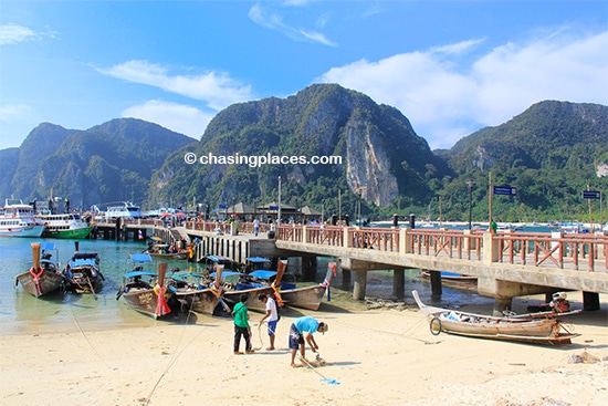 Phi Phi pier from the beach