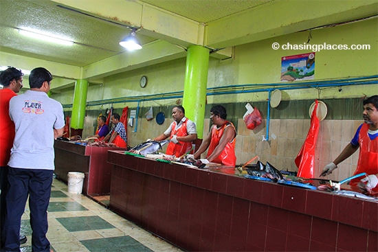 Watch these fish cleaning experts at the wet market in Male, Maldives